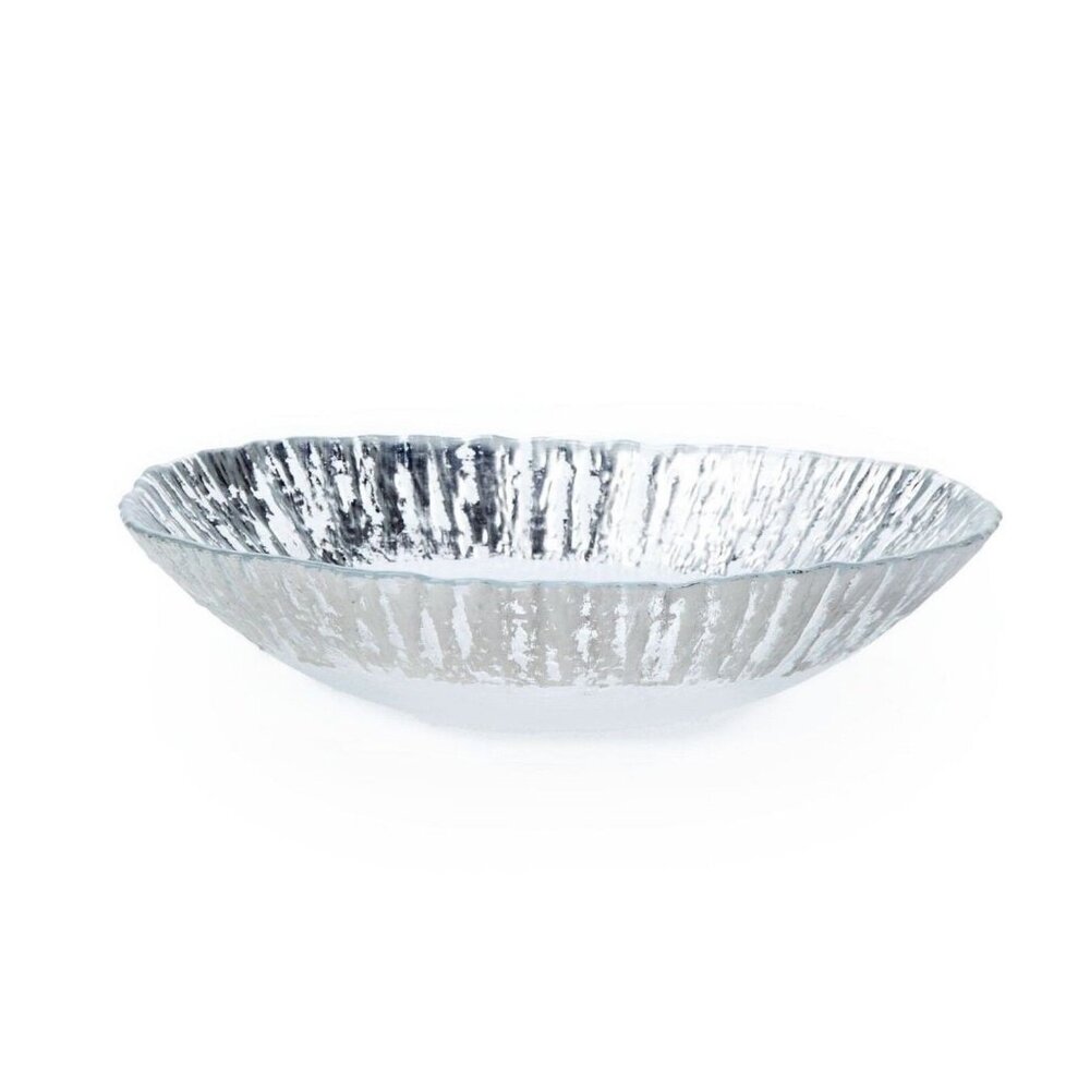 Vietri Rufolo Glass Platinum Medium Oval Serving Bowl